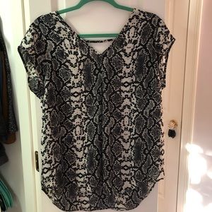 Snakeskin flowy top